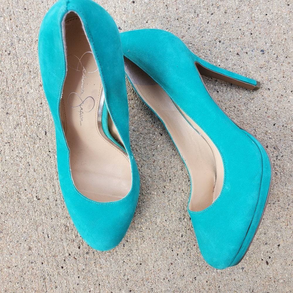 Jessica Simpson Sanddus Pump Stilleto Size 8.5 Aqua
